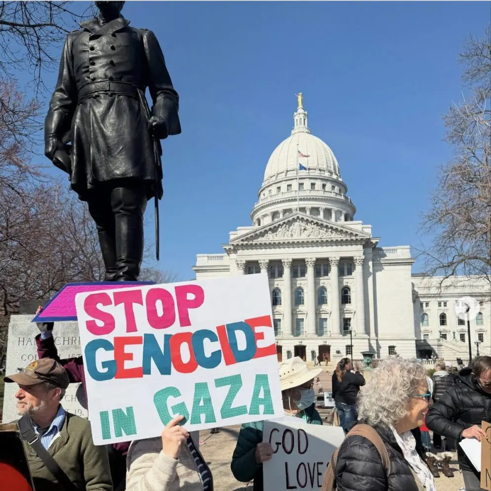 Vigil for Gaza at Dane County Farmers’ Market
